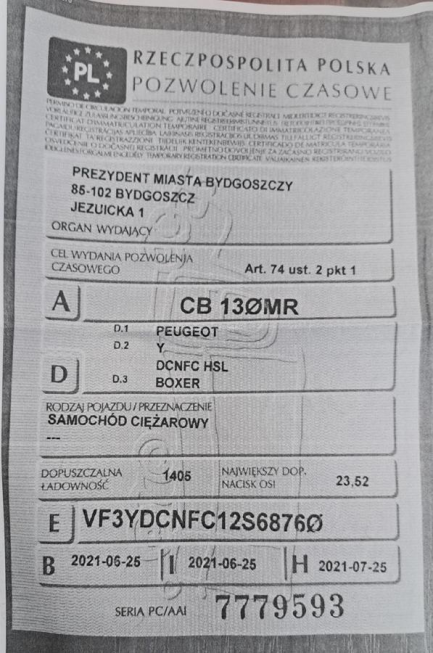 Zdjęcie przedmiotu: Peugeot BOXER 435 2.2 BlueHDi E6.2 3.5t L4H2 Premium Oświadczenie o utracie DR