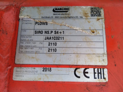 Zdjęcie przedmiotu: Maschio Gaspardo SIRO NS.P S4 + 1 rotary plow