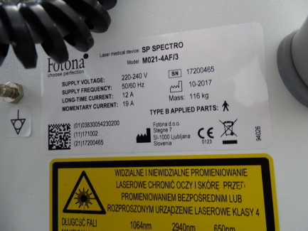 Zdjęcie przedmiotu: Laser Fotona SP SPECTRO M021-4AF/3
