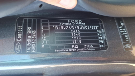 Zdjęcie przedmiotu: Ford TOURNEO CONNECT 1.5 TDCi E6.2 2.3t Titanium