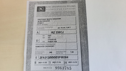 Zdjęcie przedmiotu: Fiat Panda Van 1.0 GSE Hybrid Pop Business/Pop Oświadczenie o utracie DR