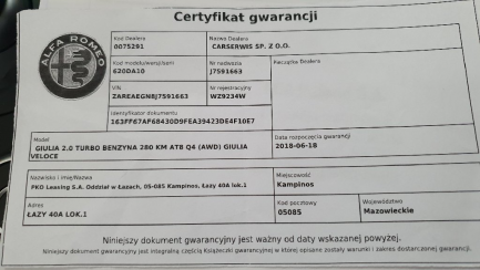 Zdjęcie przedmiotu: ALFA ROMEO GIULIA sedan 2.0 Turbo Veloce Q4 aut