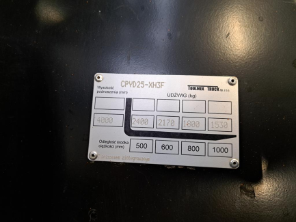 Zdjęcie przedmiotu: W&oacute;zek widłowy HANGCHA CPYD25-XH3F 