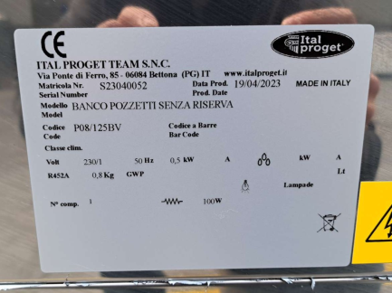 Zdjęcie przedmiotu: Konserwator do lodów Ital Proget Team S.N.C. Banco Pozzetti Senza Riserva 