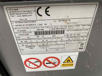 Zdjęcie przedmiotu: Witryna cukiernicza ISA Metro St VP SERVITA L1300 RV wym.1300x833x1350mm 