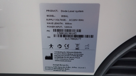 Zdjęcie przedmiotu: Diode laser for hair removal Aeslight Europa S.L. 808AL 808nm