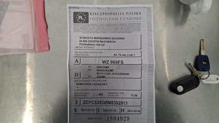 Zdjęcie przedmiotu: Iveco DAILY E6 3.5t Oświadczenie o utracie DR