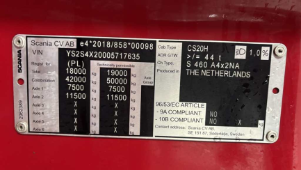Zdjęcie przedmiotu: SCANIA S460 Super E6 18.0t