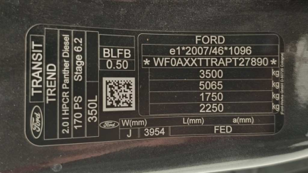 Zdjęcie przedmiotu: Ford Transit 350 2.0 TDCi DPF E6.2 3.5t L3 Trend