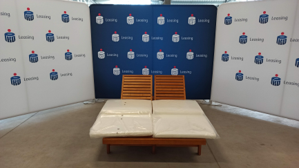 Zdjęcie przedmiotu: WIGO garden furniture - Double deckchair for 2 persons (196x140x33 / 54) Robinia wood + Double deckchair cushion, color 01, white