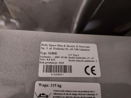 Zdjęcie przedmiotu: Solarium Body Space Slim&Beauty SPACE SUN S180-E