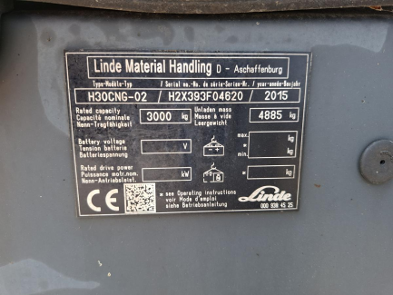 Zdjęcie przedmiotu: W&oacute;zek widłowy LINDE H30CNG-02