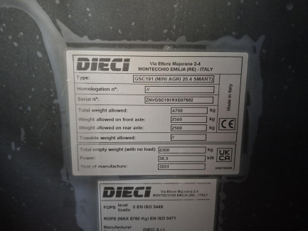 Zdjęcie przedmiotu: DIECI GSC191 telescopic handler (MINI AGRI 20.4 SMART)