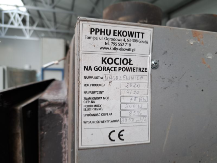 Zdjęcie przedmiotu: Piec nadmuchowy EKOWITT 75kW