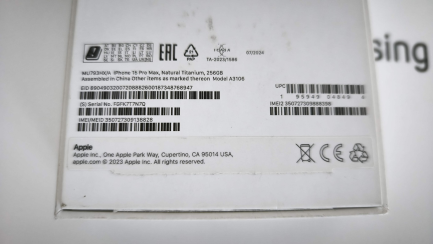 Zdjęcie przedmiotu: Phone / Smartphone Apple iPhone 15 Pro Max 256GB Natural Titanium production code MU793HX/A