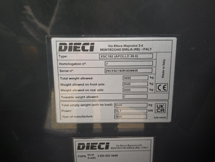 Zdjęcie przedmiotu: DIECI XSC192 telescopic handler (APOLLO 26.6)