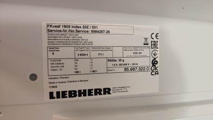 Zdjęcie przedmiotu: Холодильна шафа Liebherr FKvesf 1805
