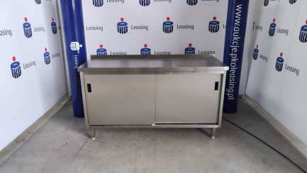 Stół stal nierdzewna przyścienny 1500x500x850 drzwi suwane 