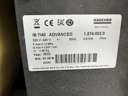 Zdjęcie przedmiotu: Karcher IB 7/40 Adv Dry Ice Cleaning Device