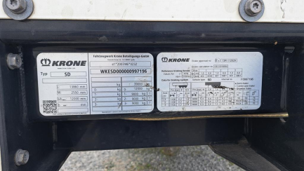 Zdjęcie przedmiotu: KRONE SDP 27 43.0t Dropside
