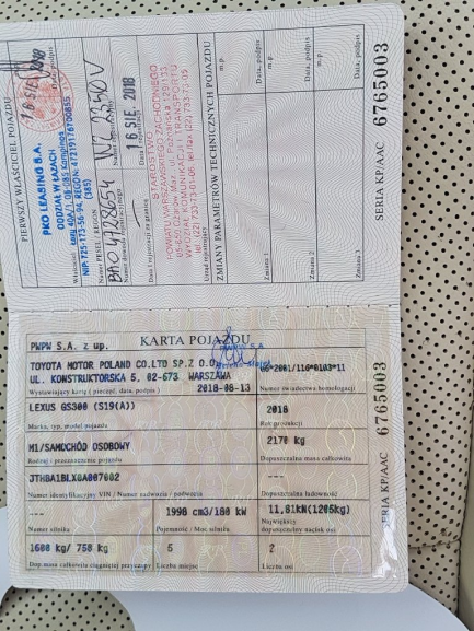 Zdjęcie przedmiotu: Lexus GS300 Prestige