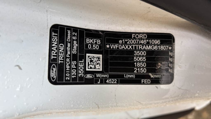 Zdjęcie przedmiotu: FORD/PARTNER TRANSIT 350 2.0 TDCi DPF E6.2 3.5t L5 Ambiente