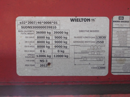 Zdjęcie przedmiotu: AUCTION OF THE DAY WIELTON NS3K Curtain trailer