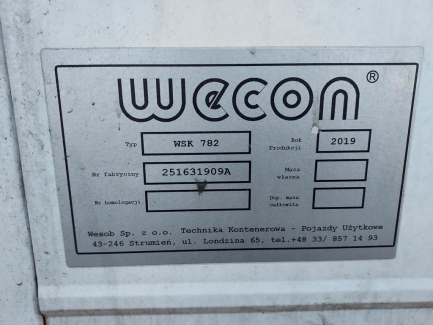 Zdjęcie przedmiotu: Removable container BDF WECON WSK 782