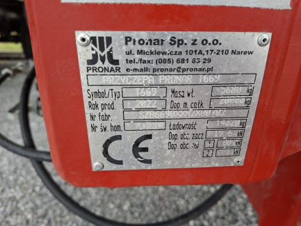 Zdjęcie przedmiotu: Przyczepa rolnicza z wywrotem PRONAR T669