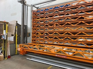Automatic shelving for the storage of Baumalog MonoTower profiles