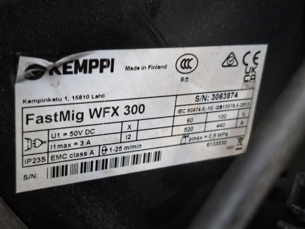 Zdjęcie przedmiotu: KEMPPI FASTMIG X450 modular welding system + WFX300 wire feeder + cooling unit