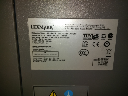 Zdjęcie przedmiotu: Lexmark x950 printer - 5 pieces