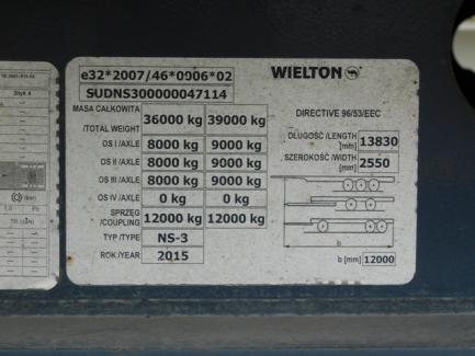 Zdjęcie przedmiotu: WIELTON NS3K curtain trailer