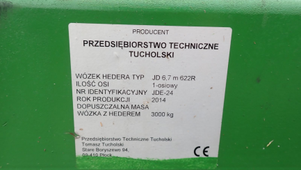 Zdjęcie przedmiotu: JOHN DEERE T660 T600 harvester with HEDER 625R / 625R