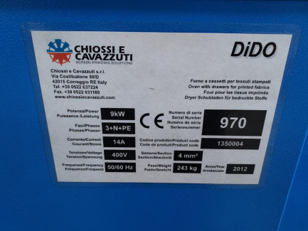 Zdjęcie przedmiotu: Maszyna do sitodruku KORNIT THUNDER 932-6 z piecem Chiossi e Cavazzuti S.R.L. DIDO
