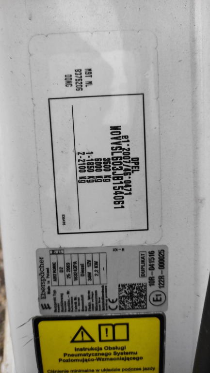 Zdjęcie przedmiotu: OPEL/MOTOWEKTOR MOVANO 2.3 CDTI E6 3.5t L3H1