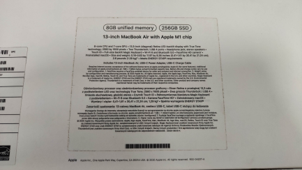 Zdjęcie przedmiotu: Ноутбук Apple MacBook Air 13 дюймів, 8-ядерний процесор Apple M1 із 7-ядерною графікою, 8 ГБ оперативної пам'яті, SSD на 256 ГБ (золотистий), код товару MGND3ZE/A