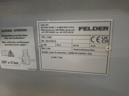 Zdjęcie przedmiotu: FELDER G580C Edgebander