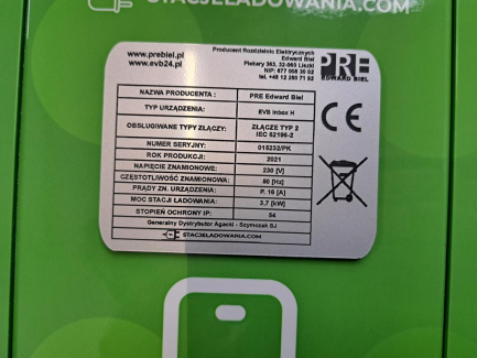 Zdjęcie przedmiotu: PRE Edward Biel EVB Inbox H charging station