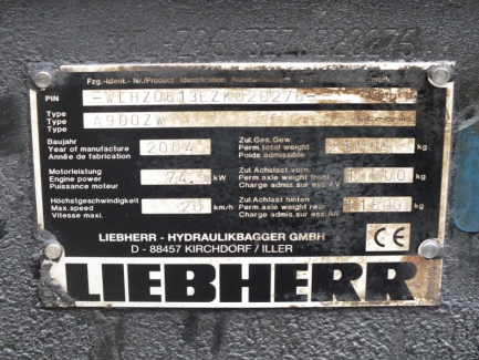 Zdjęcie przedmiotu: Liebherr A900ZW Litronic double track excavator