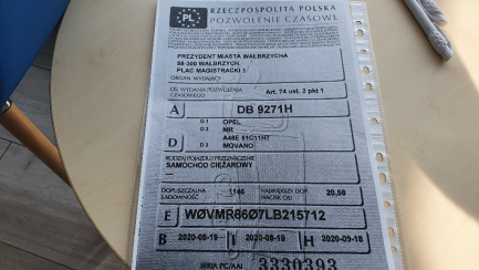 Zdjęcie przedmiotu: Opel Movano BiTurbo CDTI Euro 6 2299ccm - 136HP 3,5t L3H2