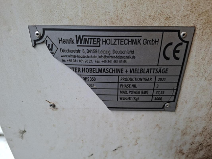 Zdjęcie przedmiotu: Strugarka dwustronna z wielopiłą  Henrik WINTER HOLZTECHNIK GmbH DSH 350