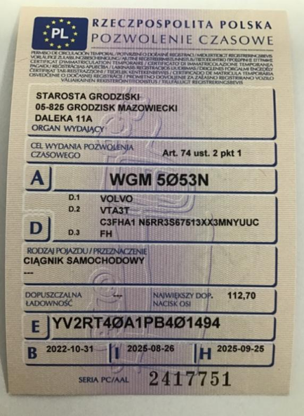 Zdjęcie przedmiotu: Volvo FH 500 Globetrotter I-Save E6d 21.0t Oświadczenie o utracie DR