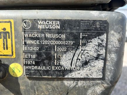 Zdjęcie przedmiotu: Mini excavator WACKER NEUSON ET18