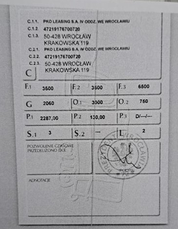 Zdjęcie przedmiotu: Fiat Ducato 35 2.3 M-jet E6 3.5t L4H2 Oświadczenie o utracie DR