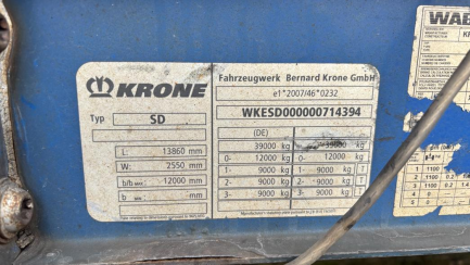 Zdjęcie przedmiotu: KRONE SDP 27 43.0t Dropside