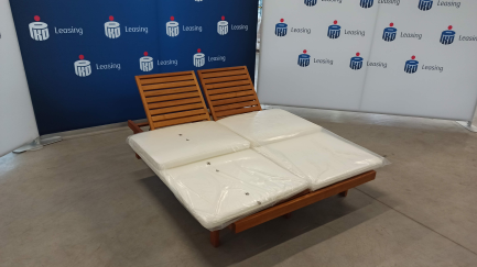 Zdjęcie przedmiotu: Meble ogrodowe WIGO - Leżak Double 2 os. (196x140x33/54) drewno Robinii + Poducha do leżaka double, kol. 01 Blanco
