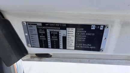 Zdjęcie przedmiotu: Scania G320 B 4x2 NA