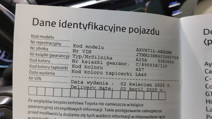 Zdjęcie przedmiotu: Toyota Camry 2.5 Hybrid Executive CVT Oświadczenie o utracie DR