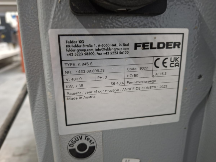 Zdjęcie przedmiotu: Розкатний циркуляр FELDER K 945 S